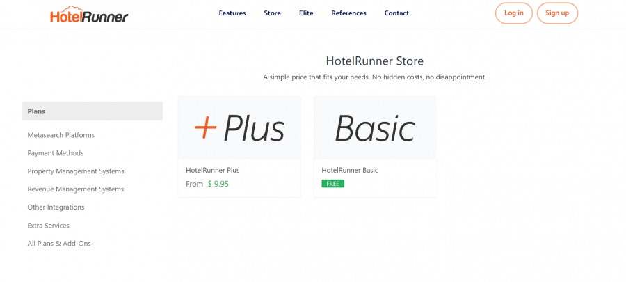 HotelRunner Pricing Screenshot