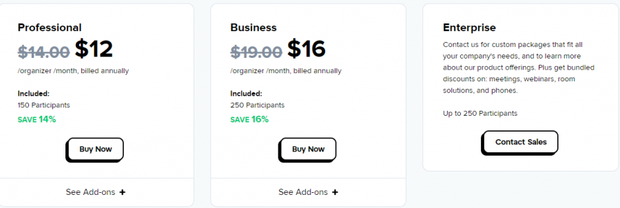 GoToMeeting Pricing Screenshot
