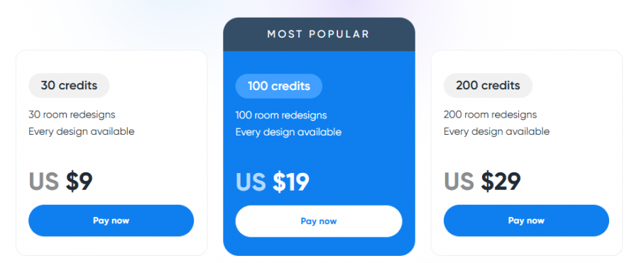 RoomGPT Pricing Screenshot