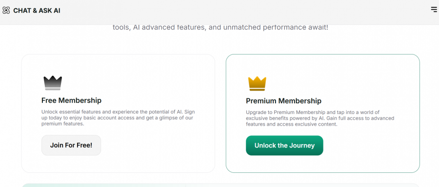 Askaichat Pricing Screenshot