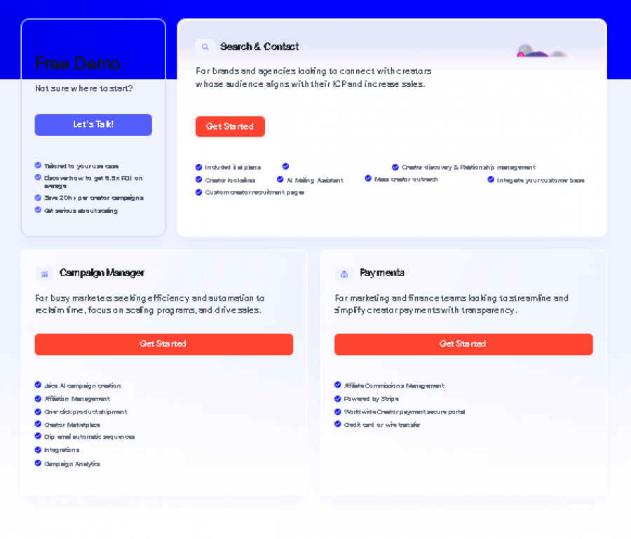 Upfluence Pricing Screenshot