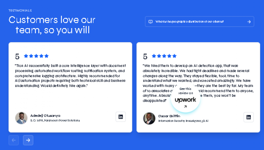 tron.ai Pricing Screenshot
