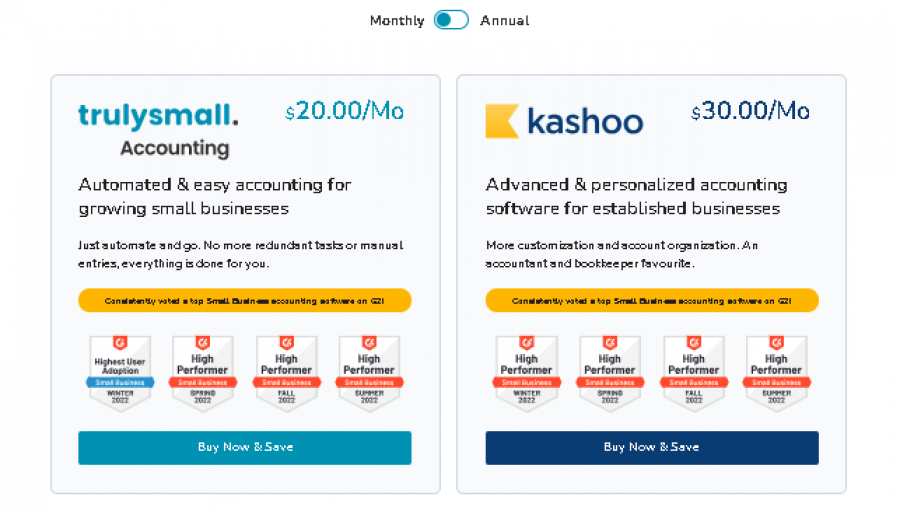 Kashoo Pricing Screenshot