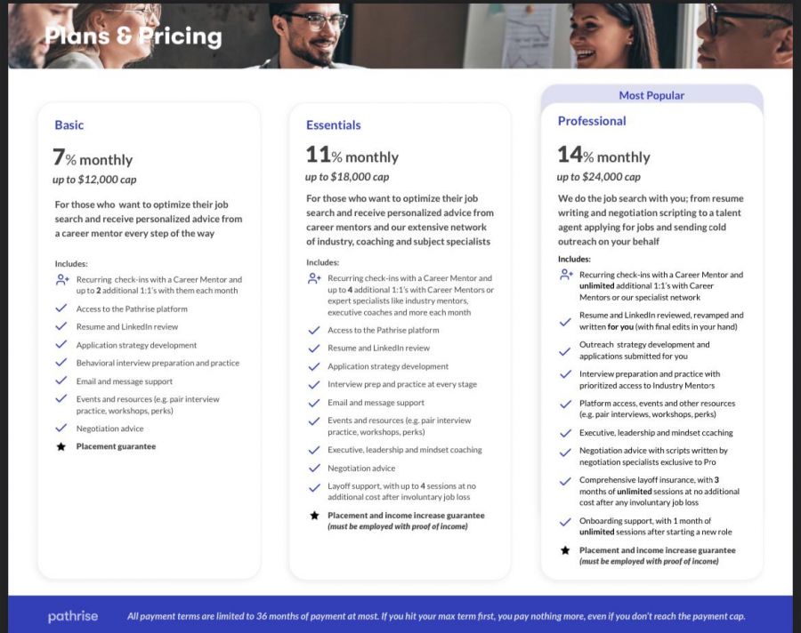 Pathrise AI Pricing Screenshot