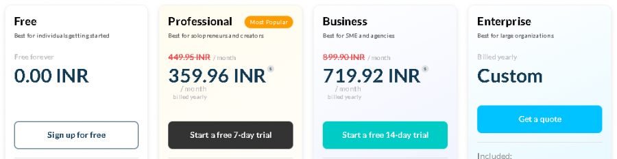 Publer AI Assist Pricing Screenshot