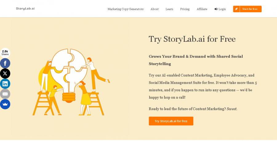 StoryLab Pricing Screenshot