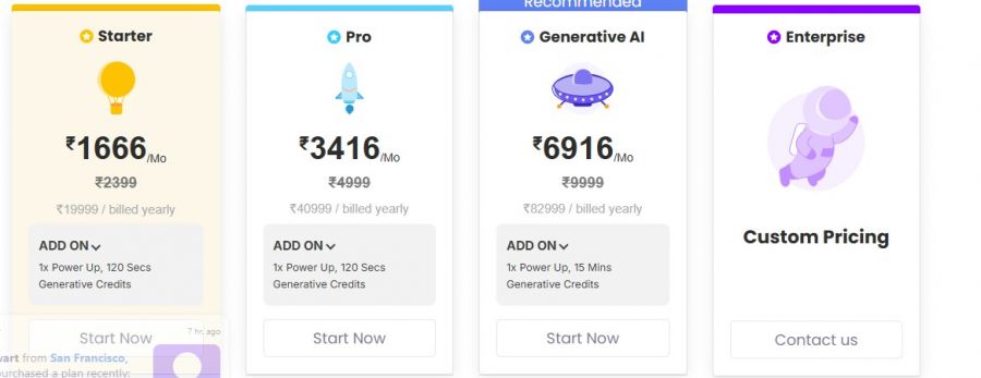 Steve AI Pricing Screenshot