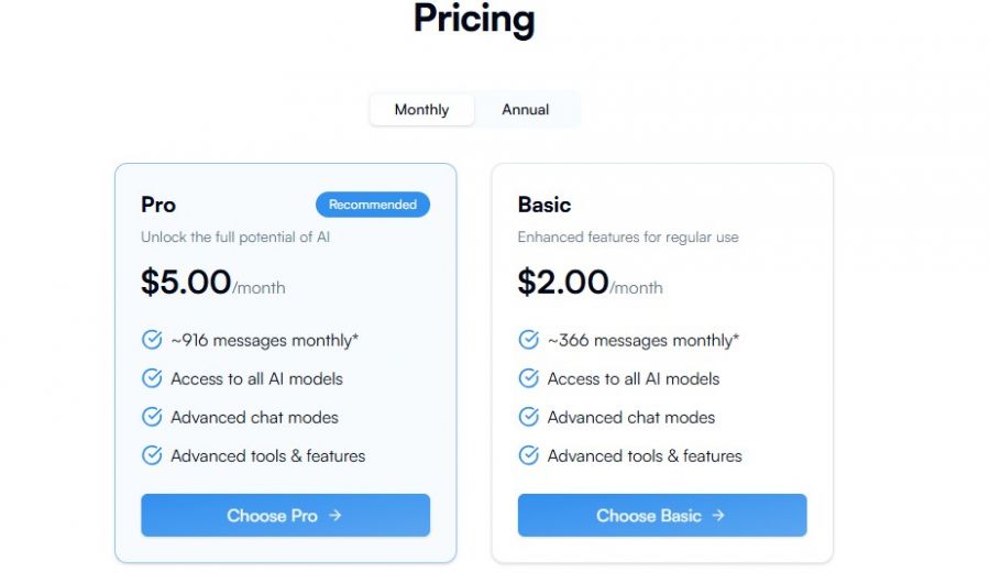 CheatGPT Pricing Screenshot