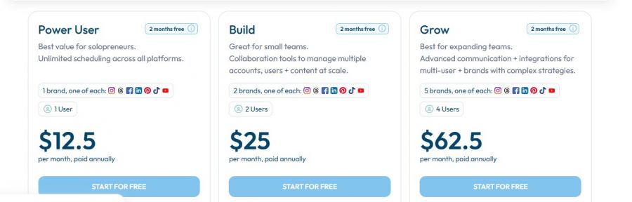 Plann Pricing Screenshot