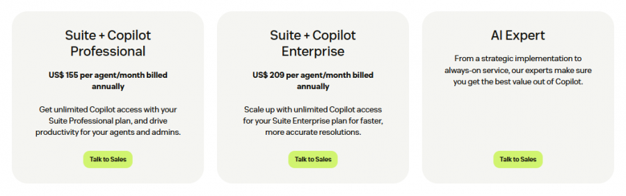 Zendesk Service Suite Pricing Screenshot