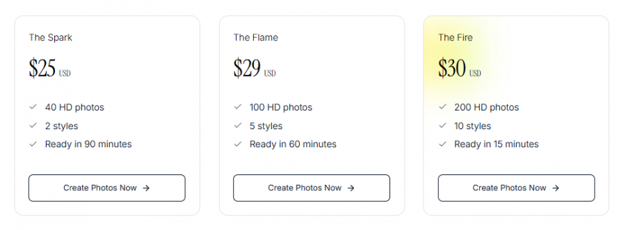MagicPhotos Pricing Screenshot