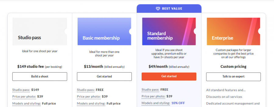 Soona Pricing Screenshot