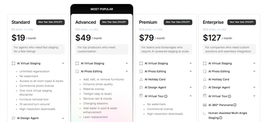 Collov Pricing Screenshot