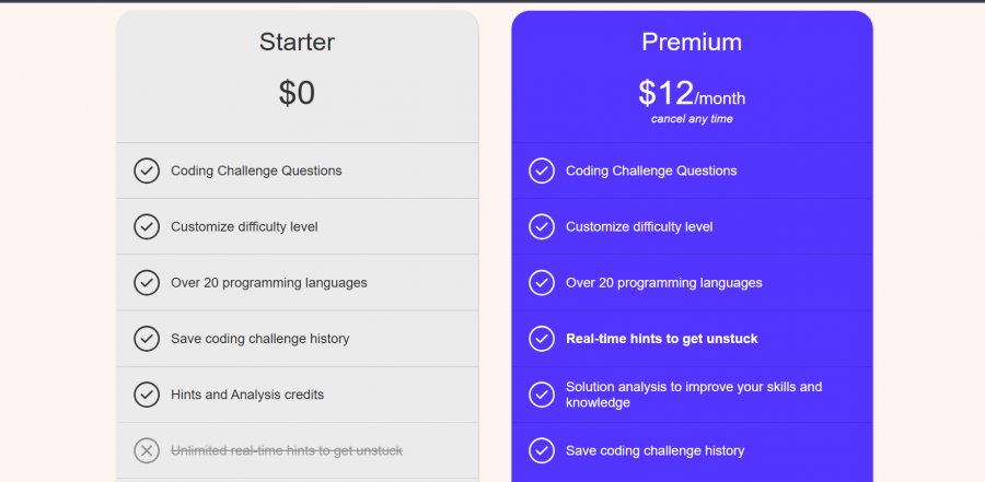 Pgrammer Pricing Screenshot