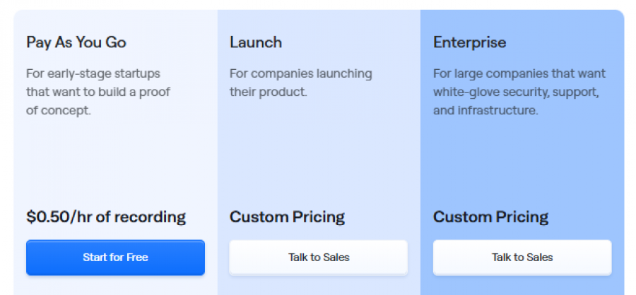 Recall.ai Pricing Screenshot