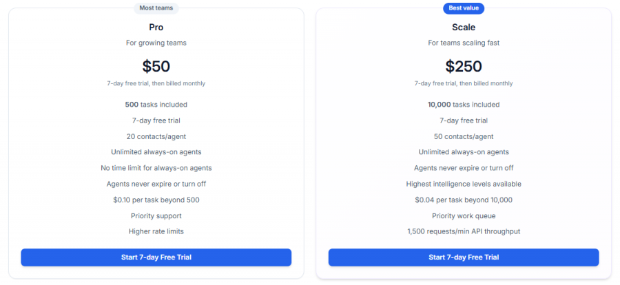 Gobii Pricing Screenshot