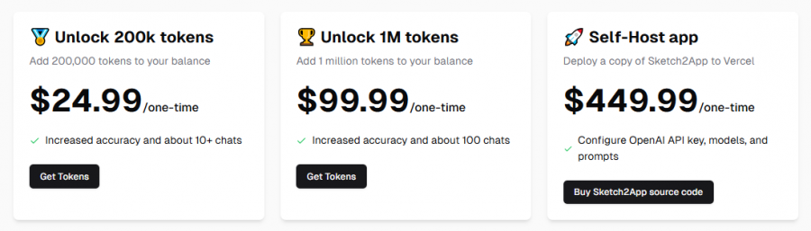 Sketch2App Pricing Screenshot