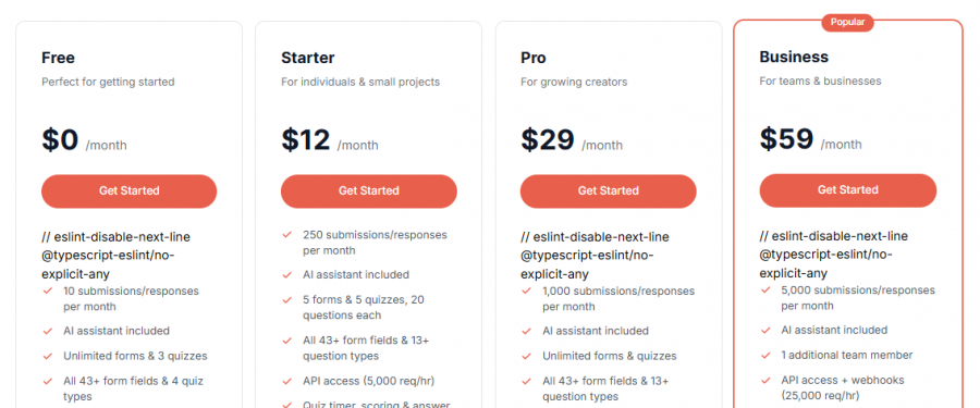 Uplup Pricing Screenshot