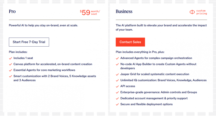 Jasper Art Pricing Screenshot