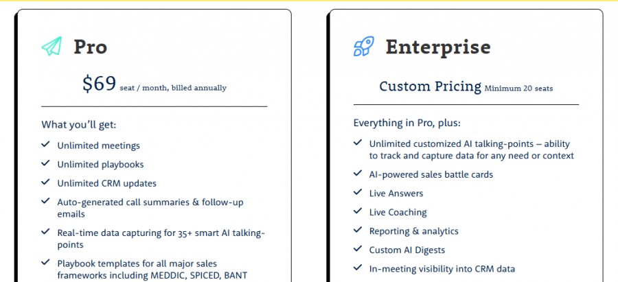 Winn Pricing Screenshot