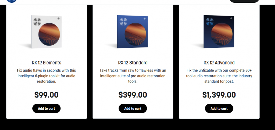 iZotope RX Pricing Screenshot