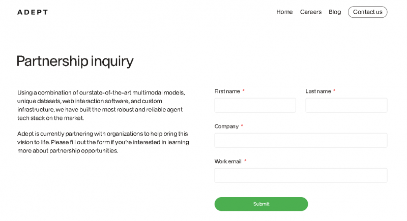 Adept AI Pricing Screenshot