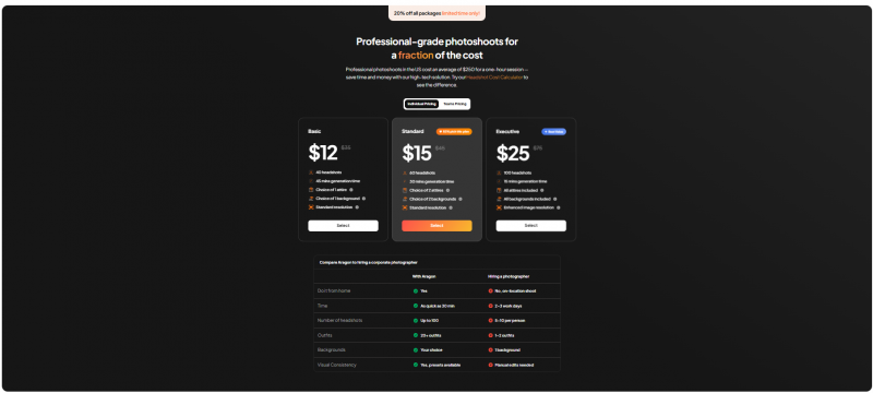 Aragon AI Pricing Screenshot