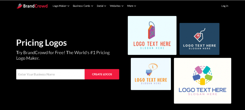 BrandCrowd AI Pricing Screenshot