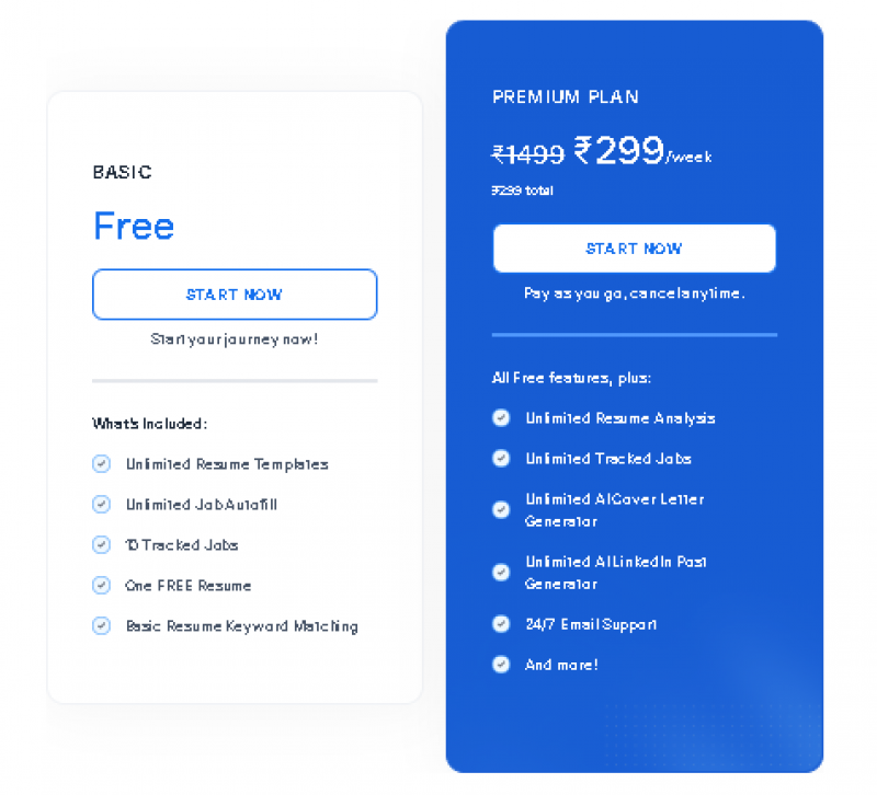 Careerflow Pricing Screenshot