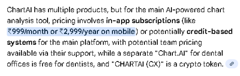ChartAI Pricing Screenshot
