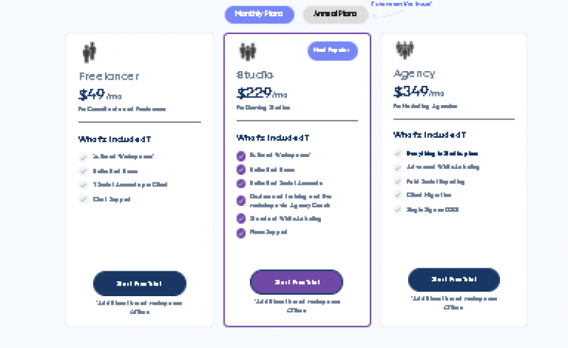 Cloud Campaign Pricing Screenshot