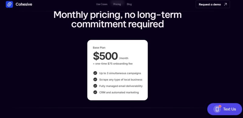 Cohesive AI Pricing Screenshot