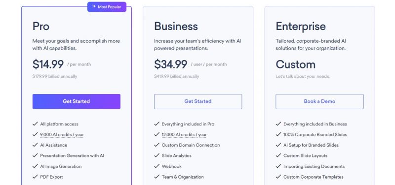 decktopus Pricing Screenshot