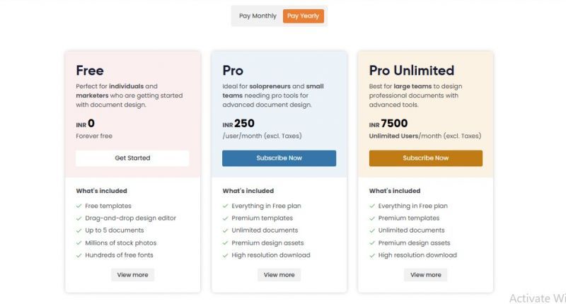 DocHipo Pricing Screenshot