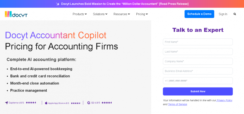 Docyt Pricing Screenshot