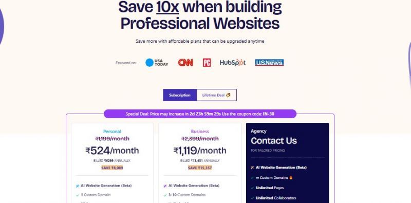 Dorik Pricing Screenshot