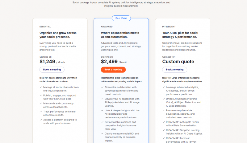Emplifi Pricing Screenshot