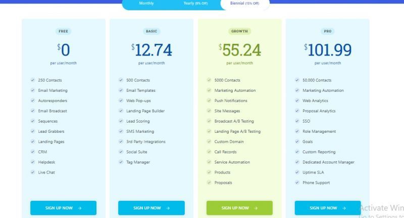 EngageBay AI Pricing Screenshot