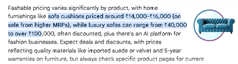 Fashable Pricing Screenshot