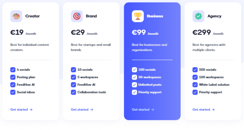 FeedHive AI Pricing Screenshot