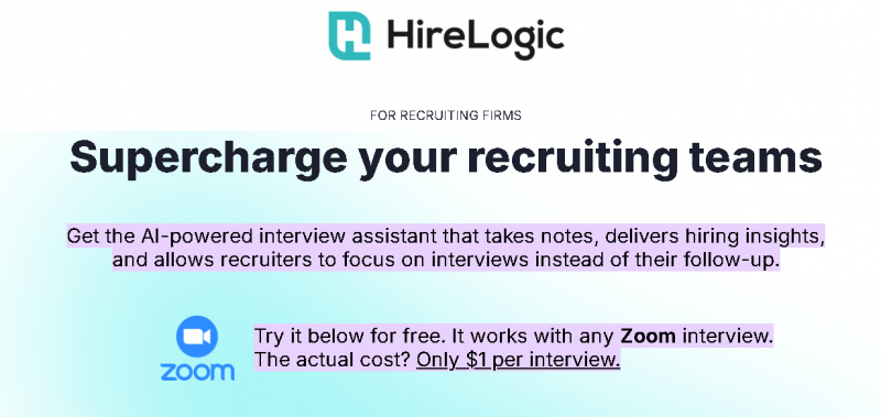 HireLogic Pricing Screenshot