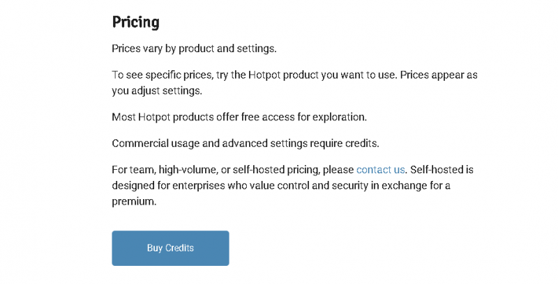 Hotpot AI Pricing Screenshot