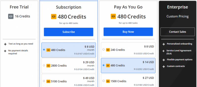 Img2Go ai Pricing Screenshot