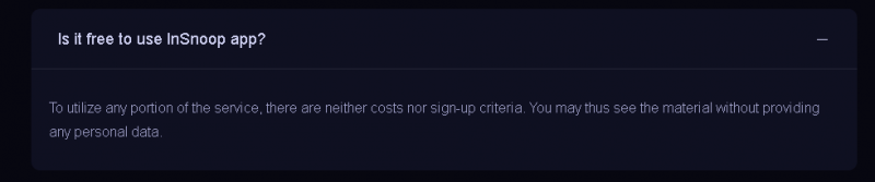 Insnoop Pricing Screenshot