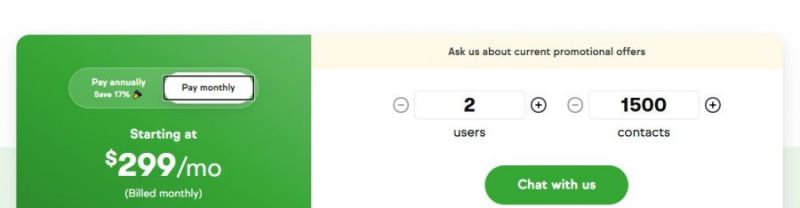 Keap Pricing Screenshot