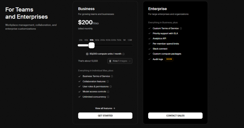 Krea.ai Pricing Screenshot