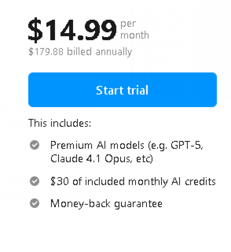 Lex AI Pricing Screenshot