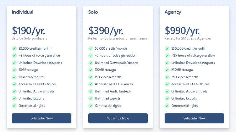 Listnr Pricing Screenshot