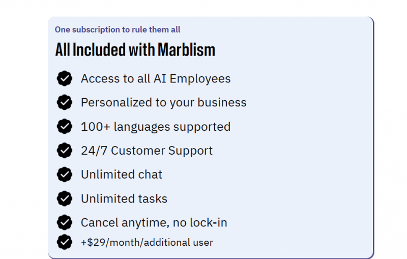 Marblism Pricing Screenshot
