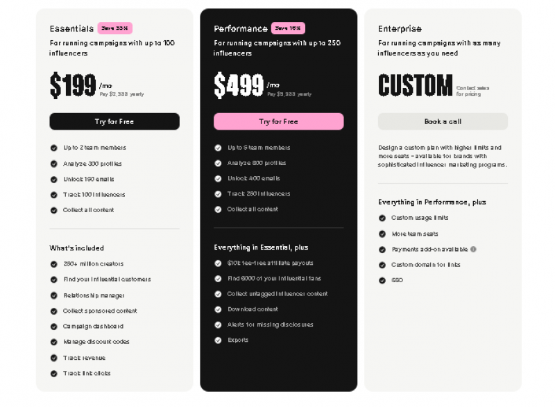 Modash Pricing Screenshot